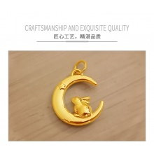 9999黃金星月兔吊墜約0.9-0.99克